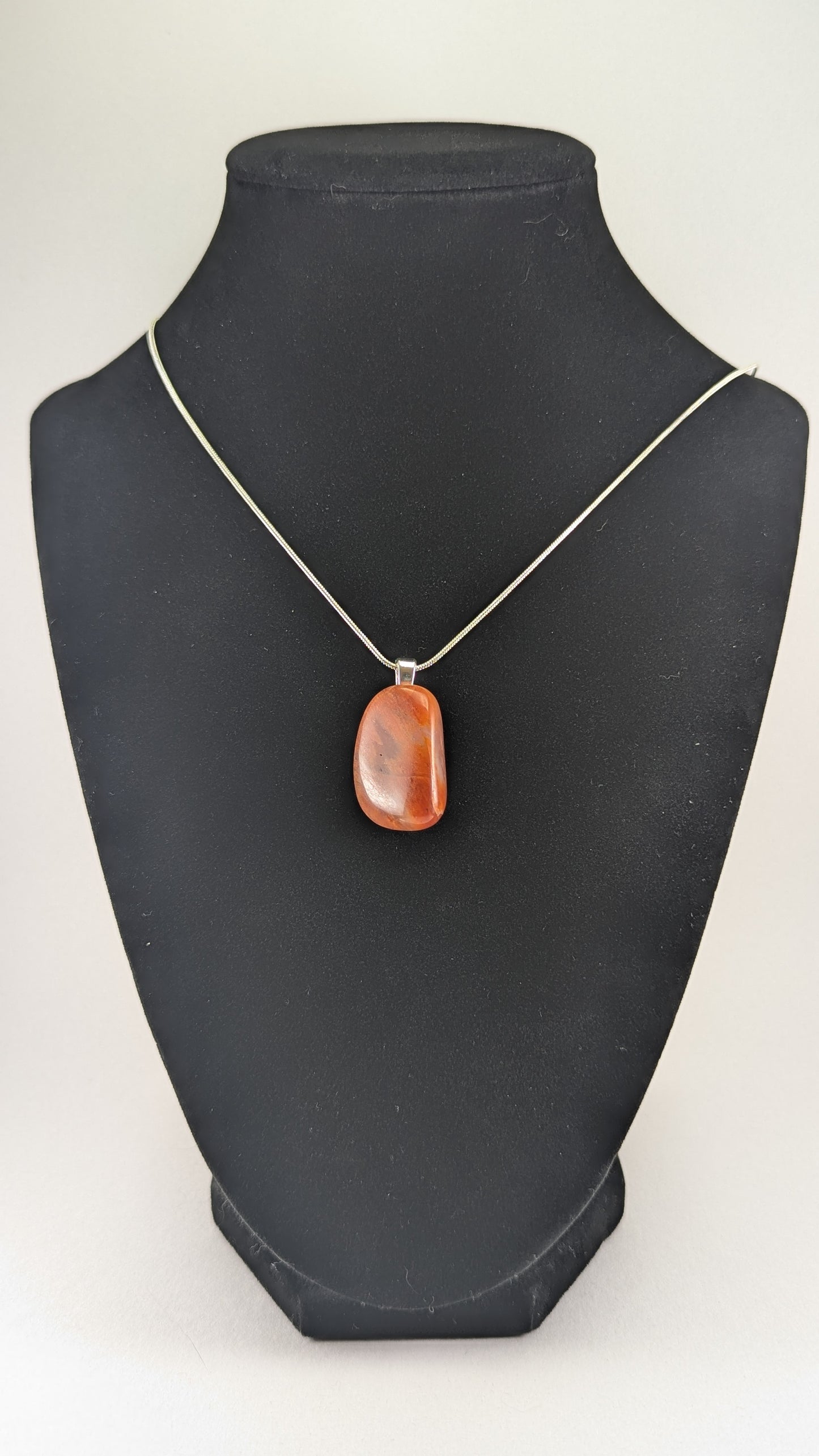 Carnelian Chalcedony Quartz Pendant
