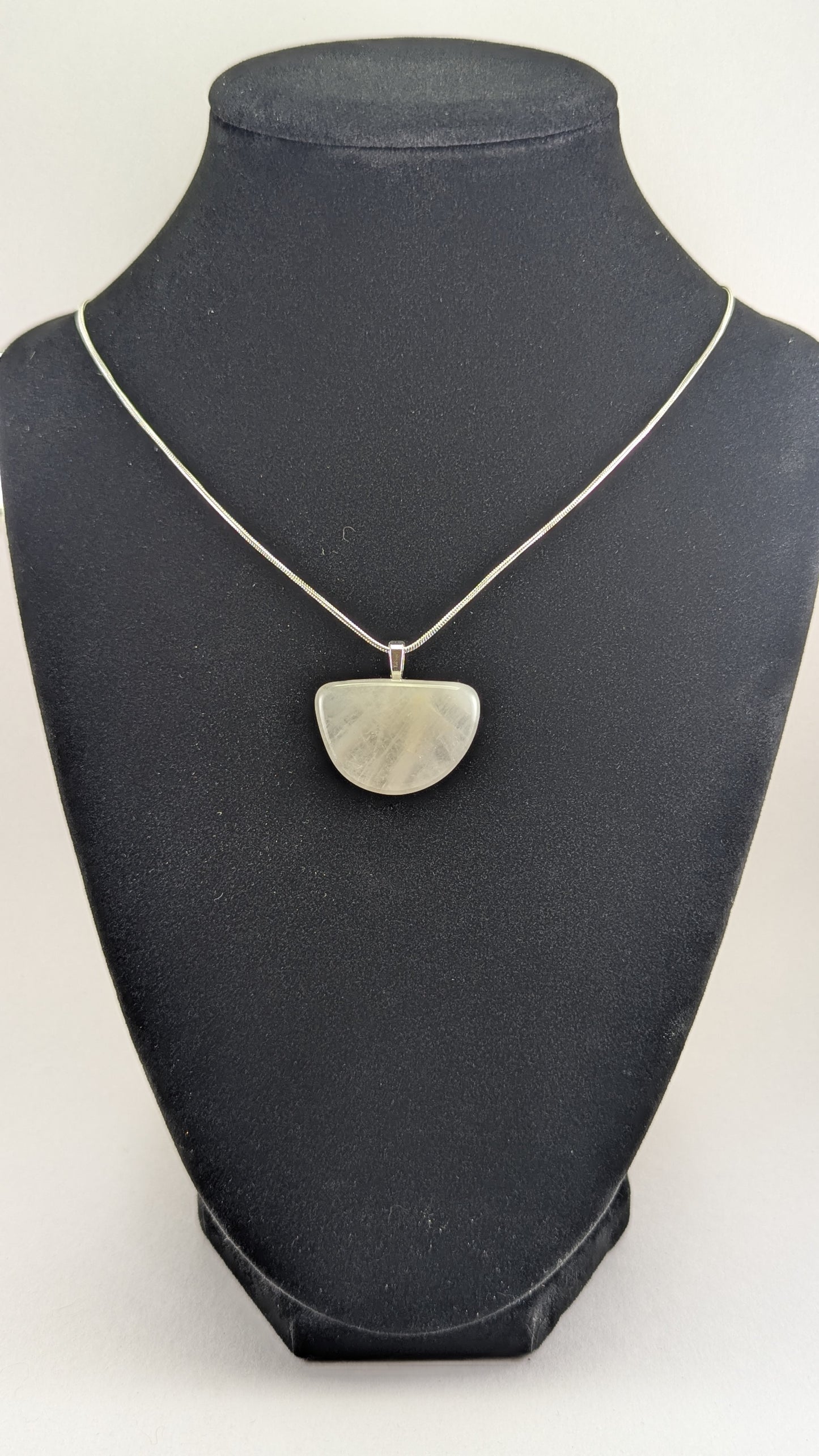 Quartz Half Moon Pendant