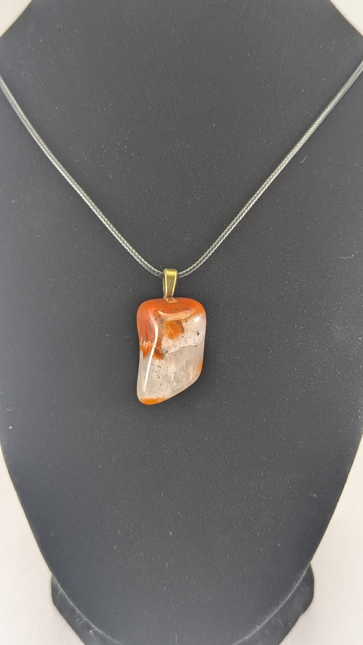 Tumbled Quartz and Chalcedony Pendant