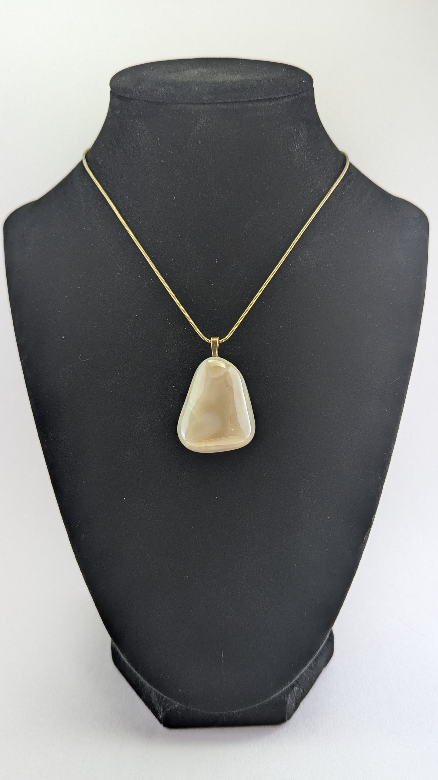 Triangular Smoky Waterline Agate Pendant