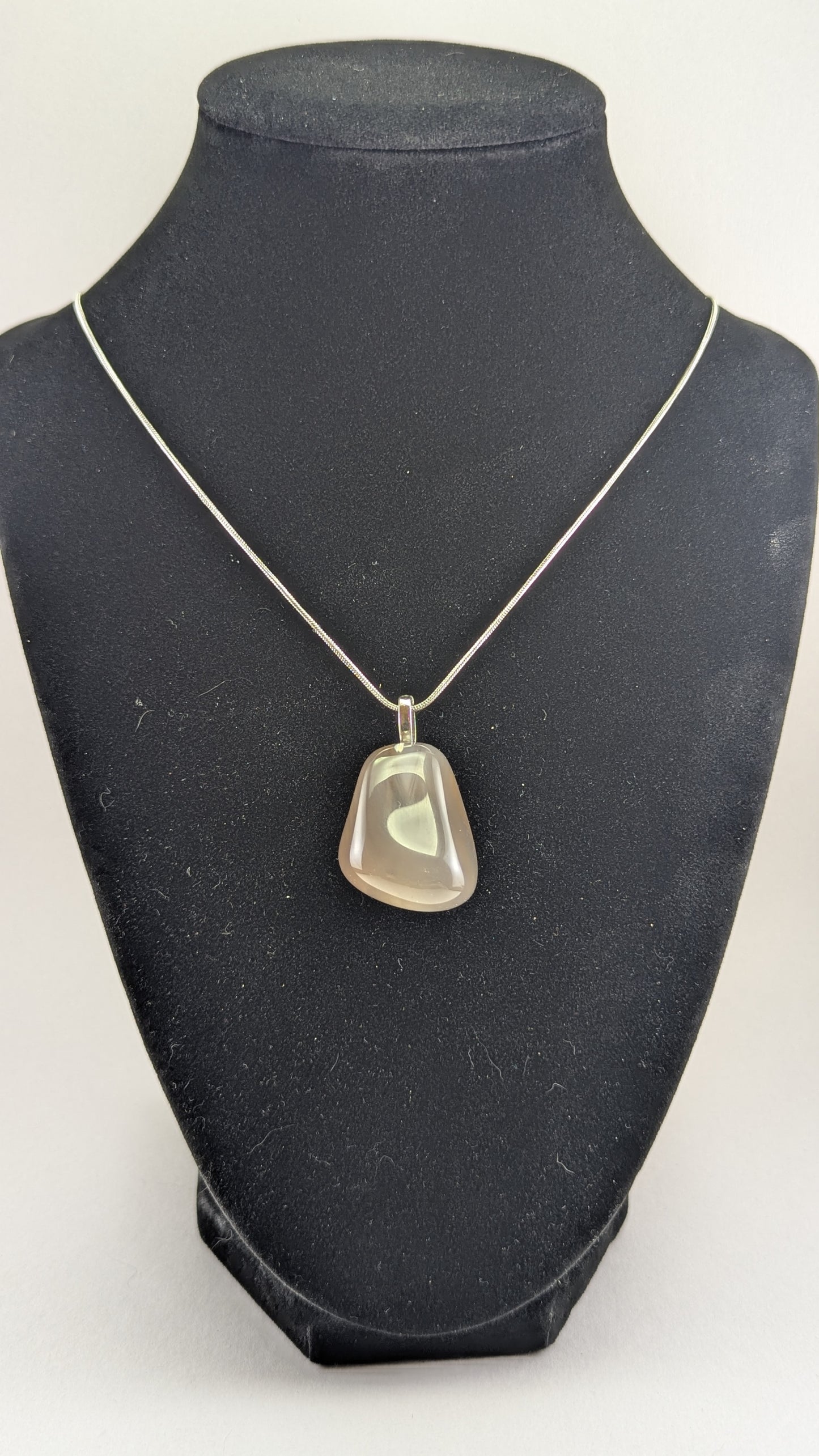 Cuboidal Smoky Chalcedony Pendant