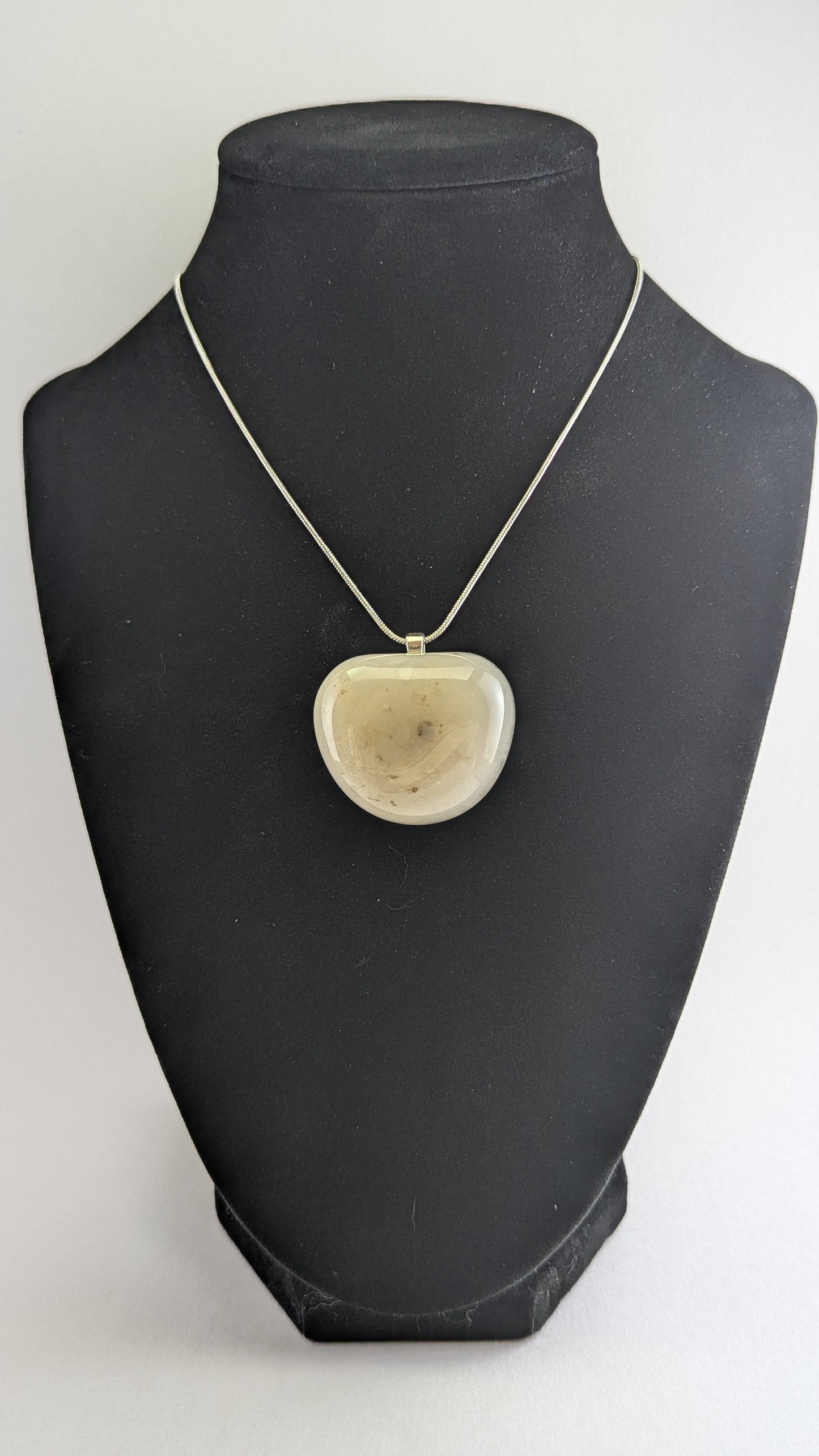 Cloudy Waterline Agate Pendant