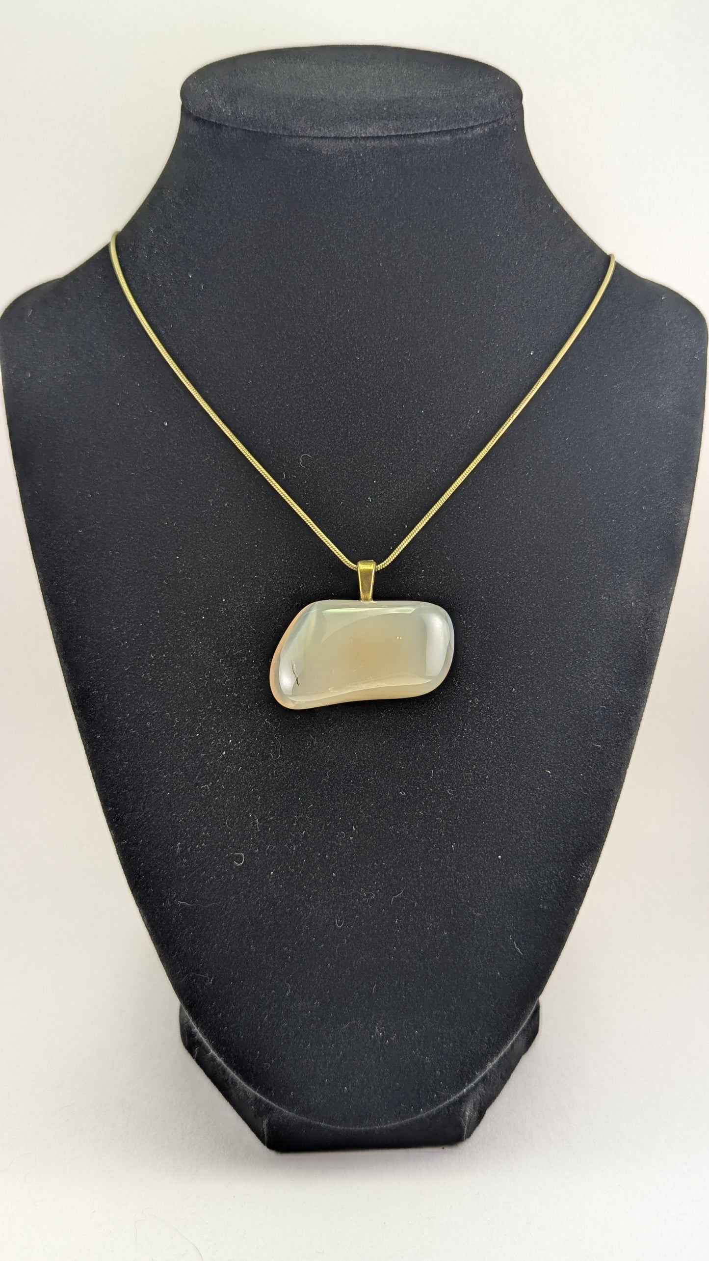 Cloudy Chalcedony Agate Pendant