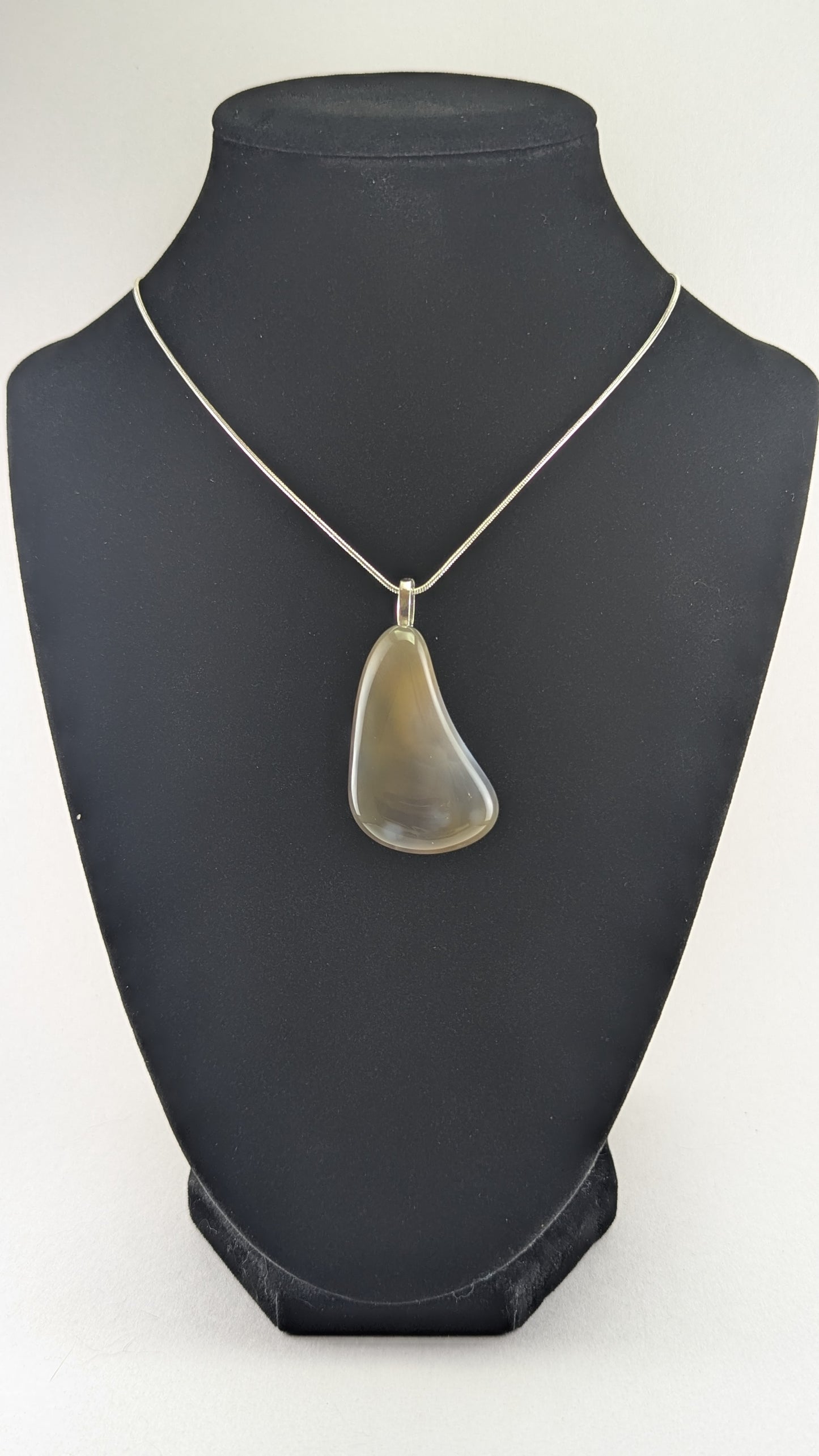 Smoky Chalcedony Teardrop Pendant
