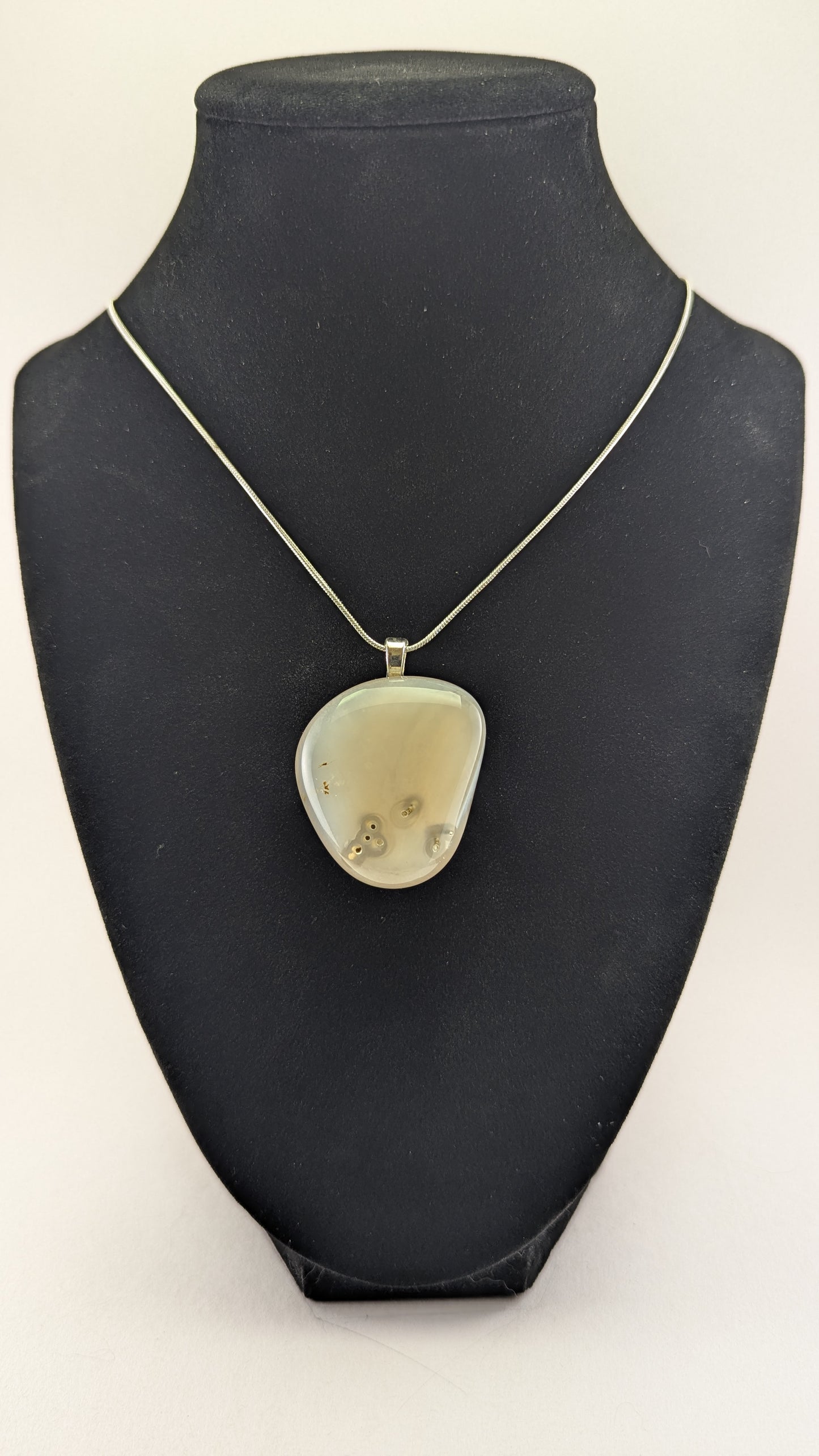 Milky Tube Agate Pendant