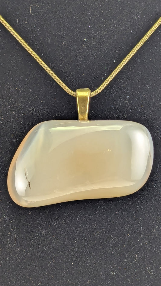 Cloudy Chalcedony Agate Pendant
