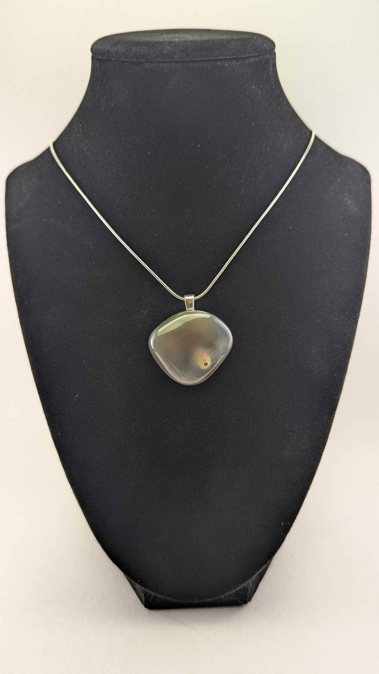 Smoky Tube Chalcedony Pendant