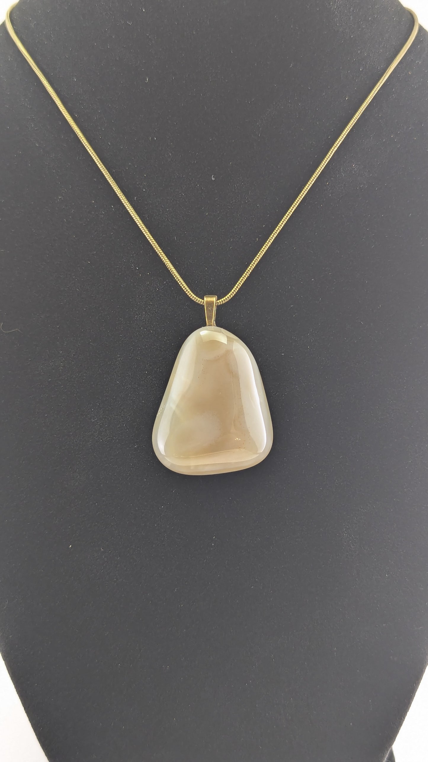 Triangular Smoky Waterline Agate Pendant