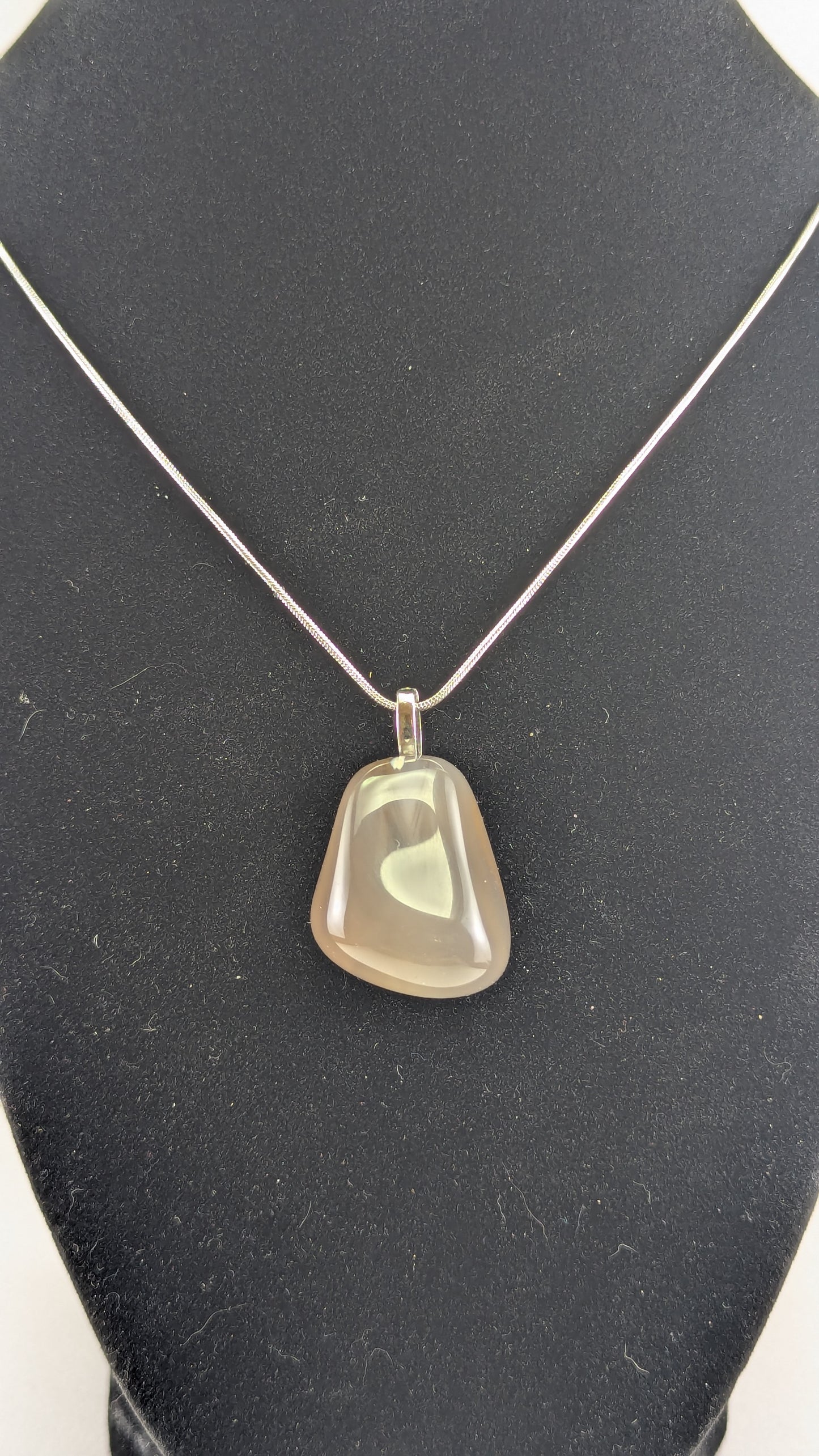 Cuboidal Smoky Chalcedony Pendant