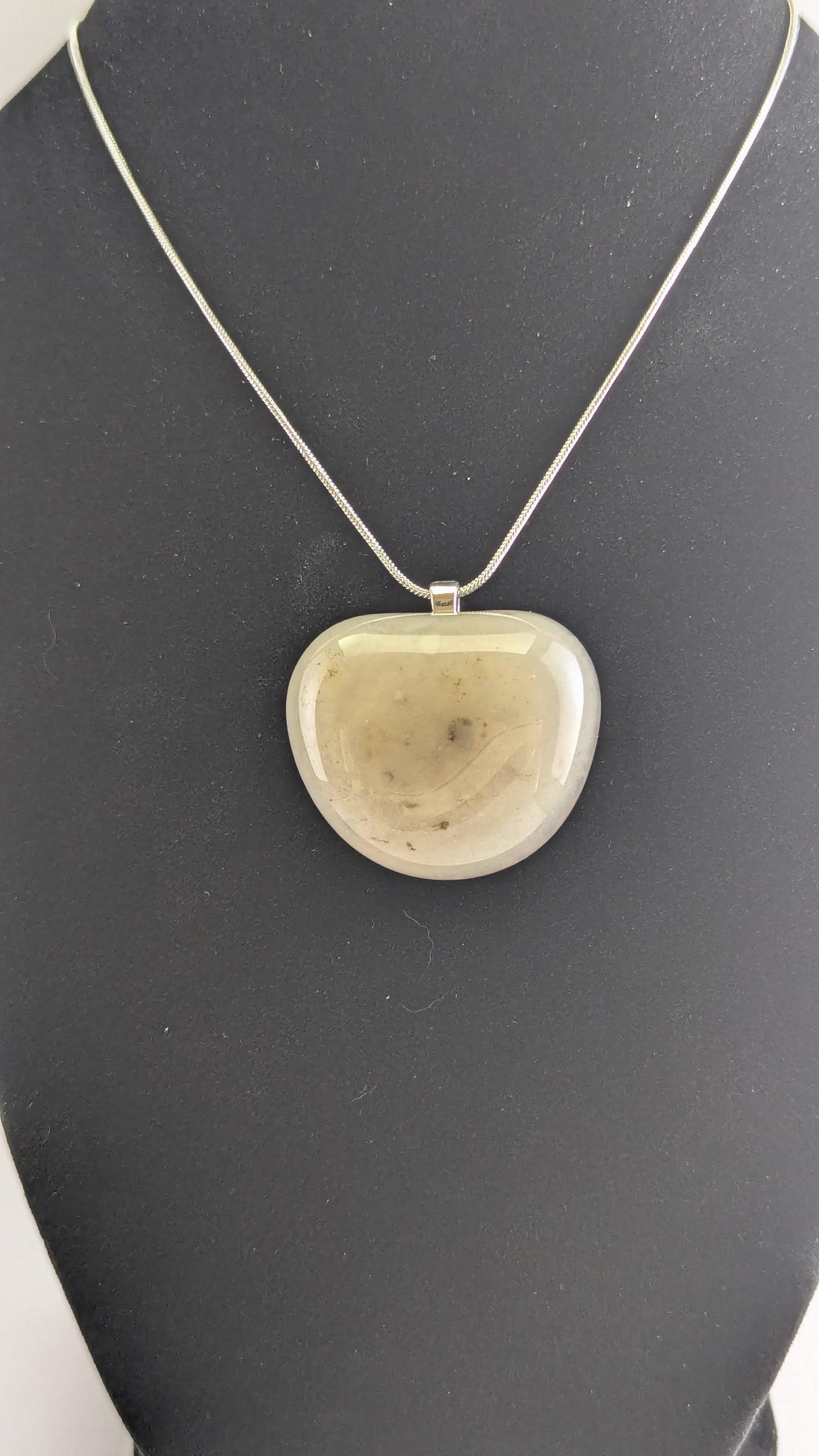 Cloudy Waterline Agate Pendant