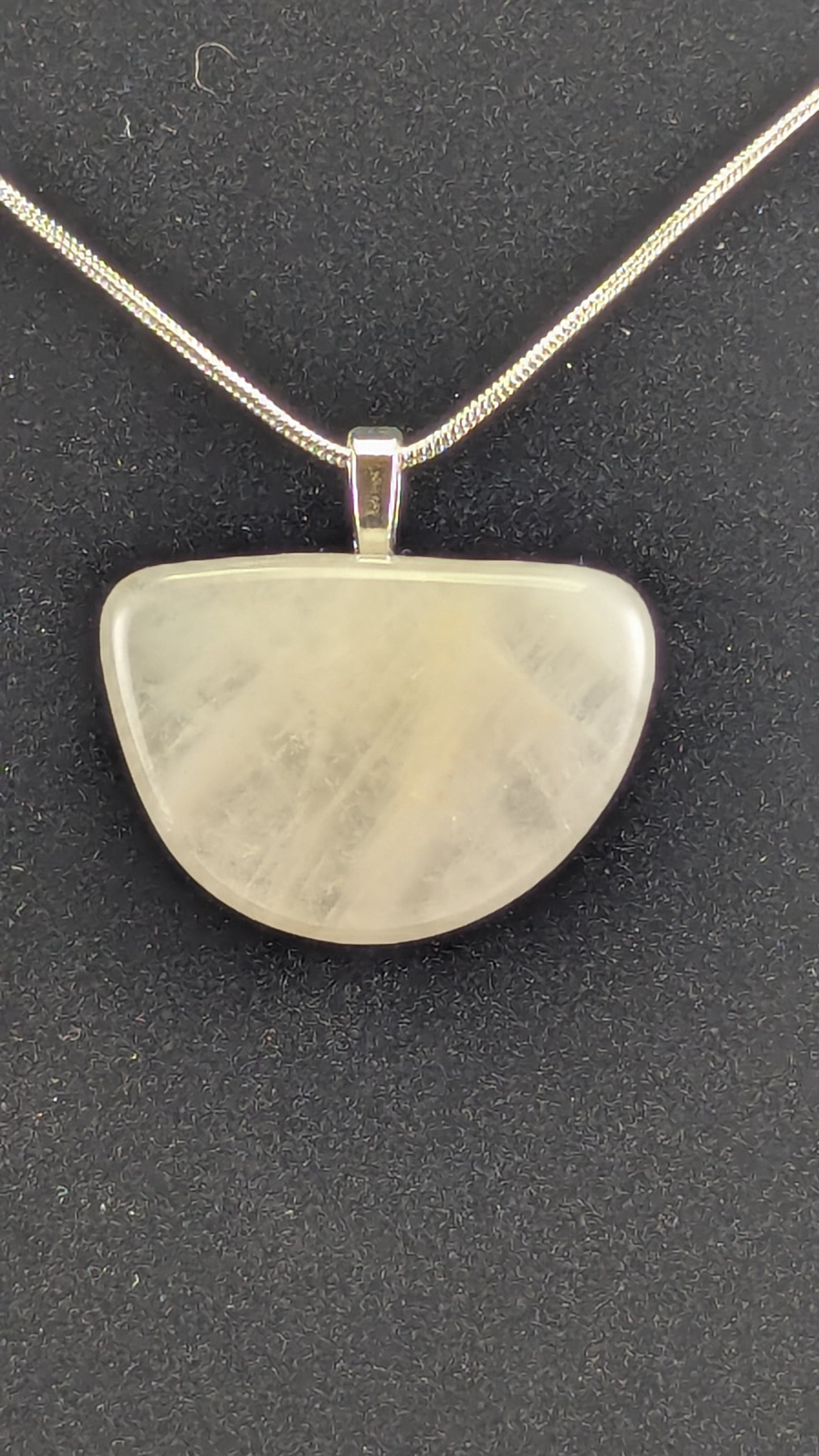 Quartz Half Moon Pendant