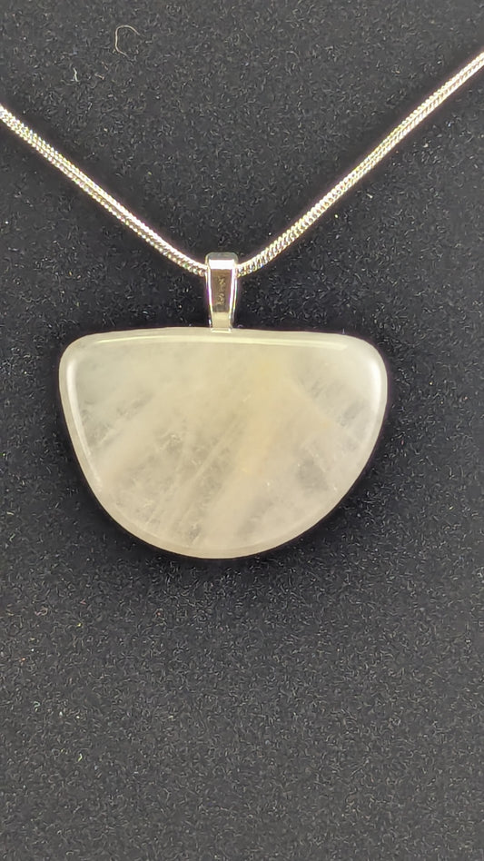 Quartz Half Moon Pendant