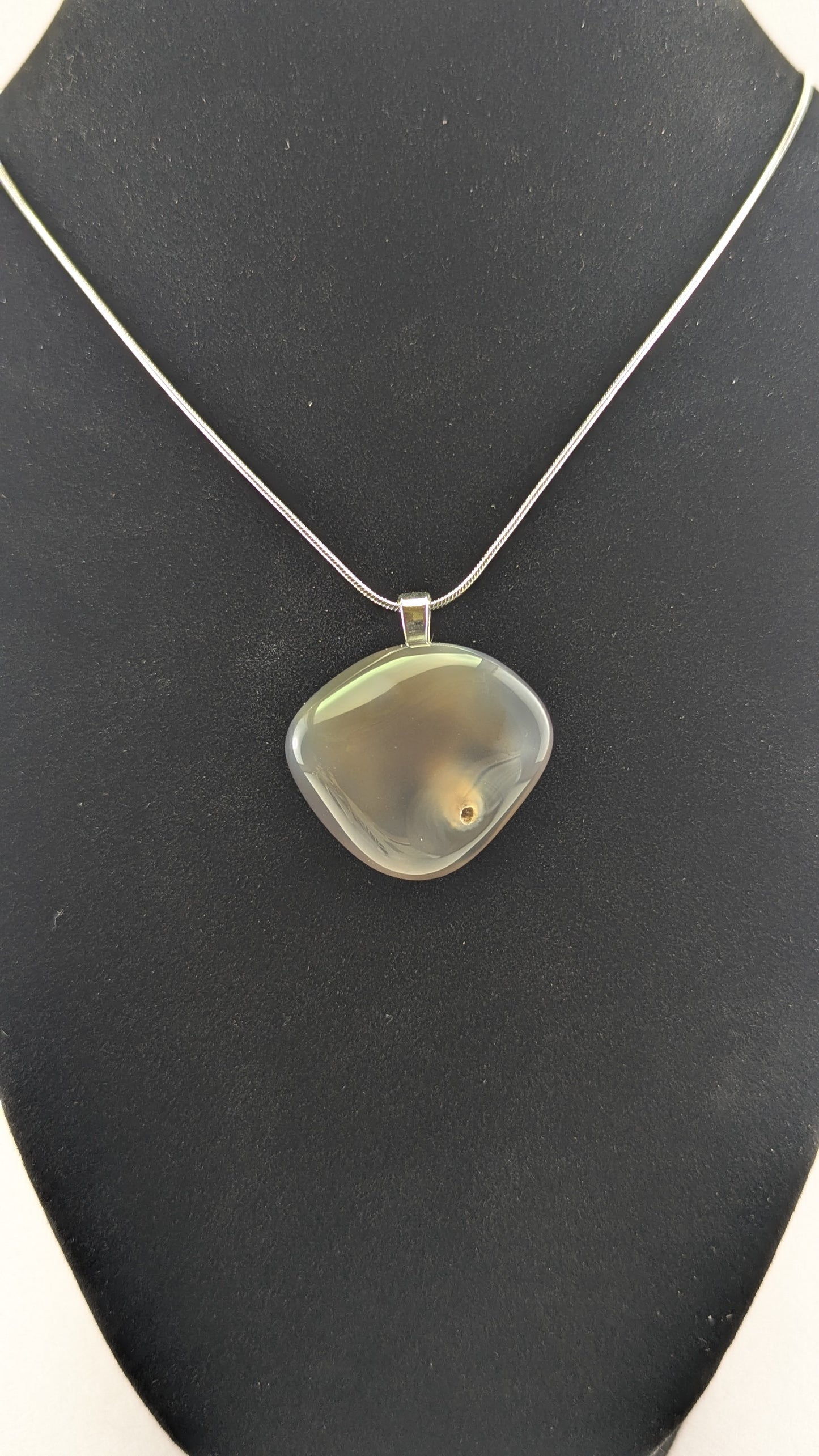 Smoky Tube Chalcedony Pendant
