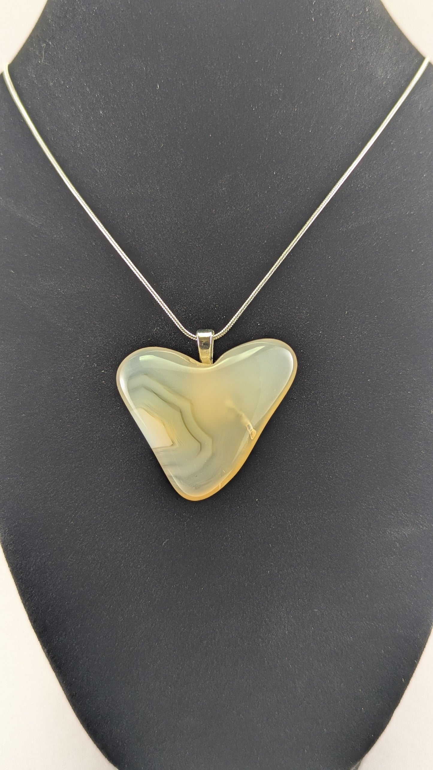 Natural Heart Agate Pendant