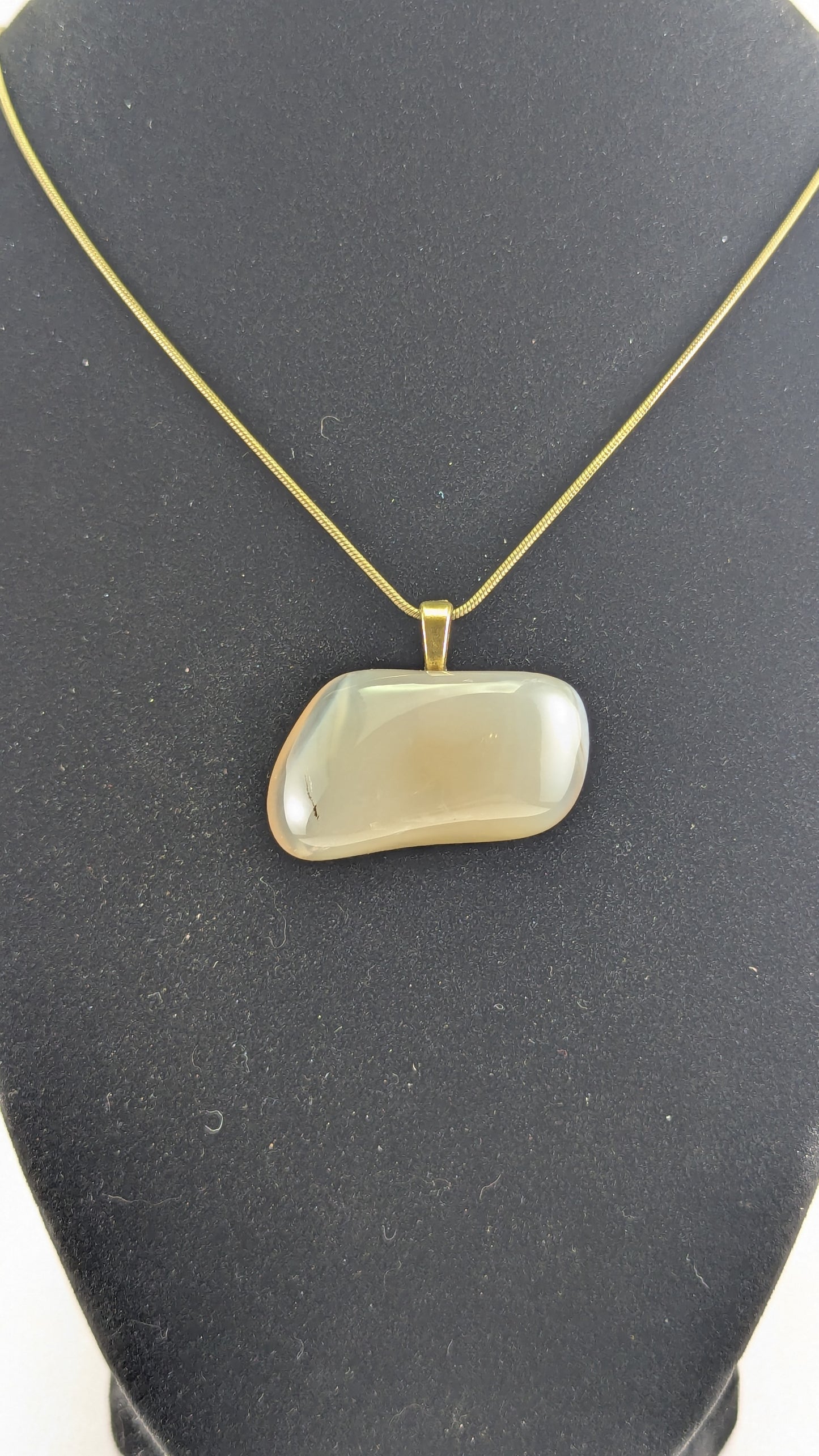 Cloudy Chalcedony Agate Pendant