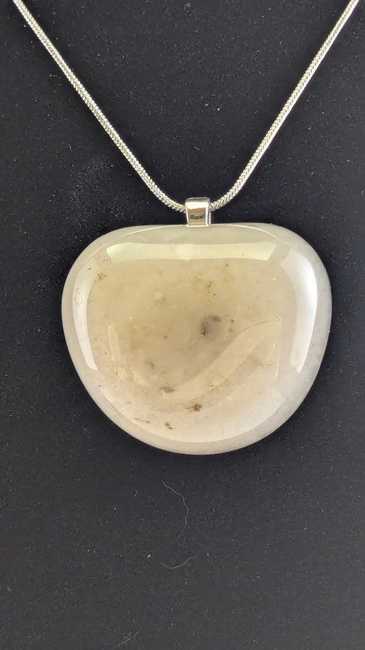 Cloudy Waterline Agate Pendant