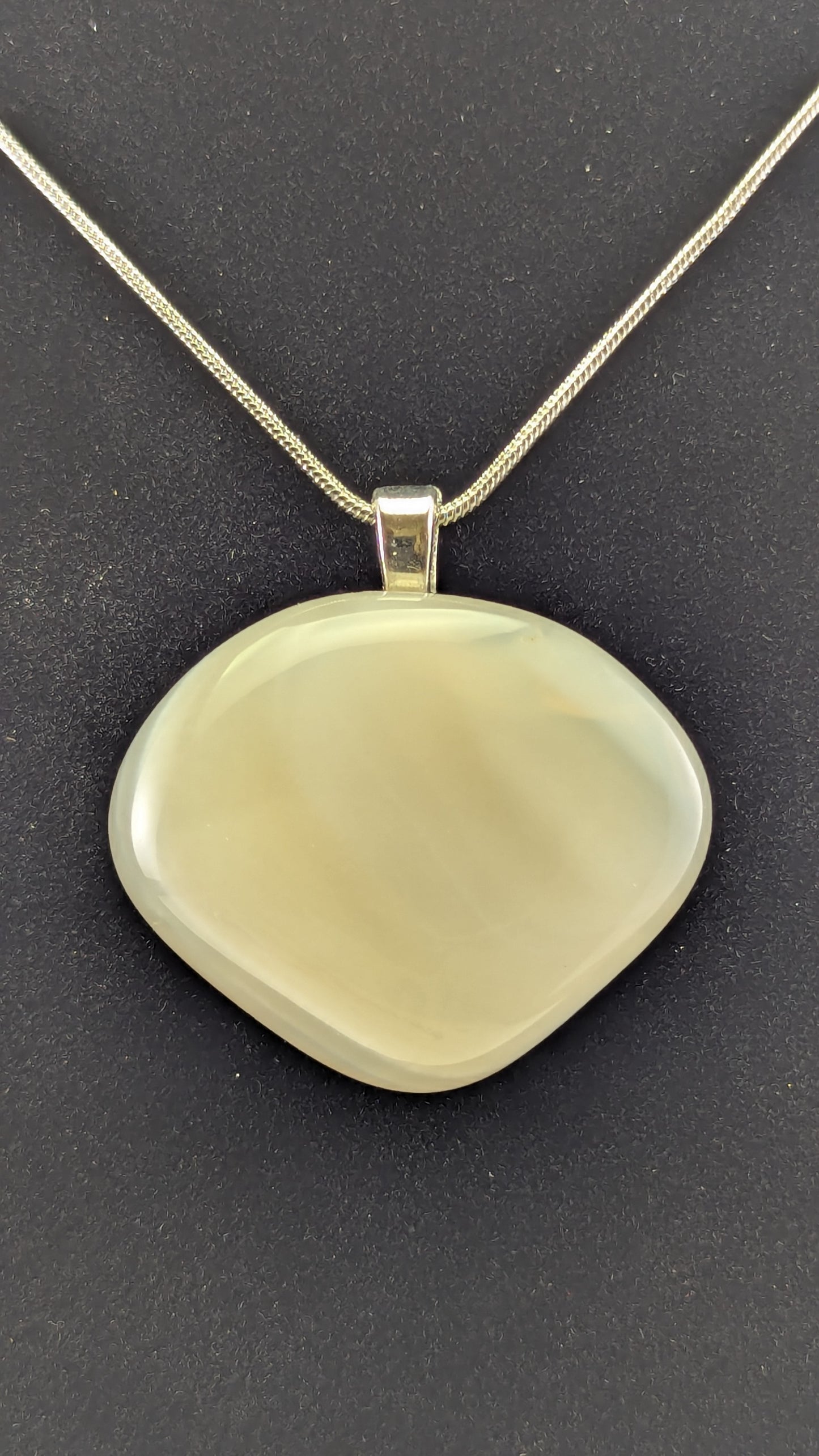 Milky Layered Agate Pendant
