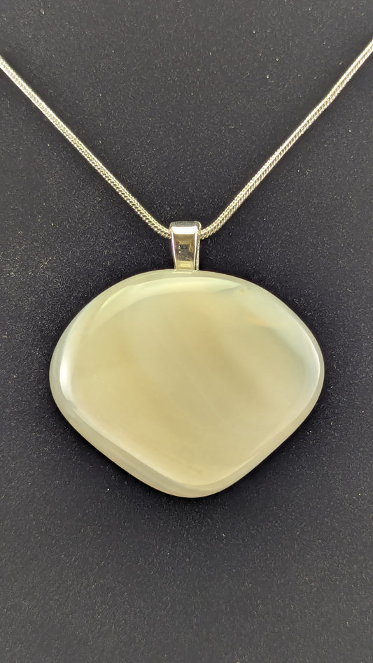 Milky Layered Agate Pendant