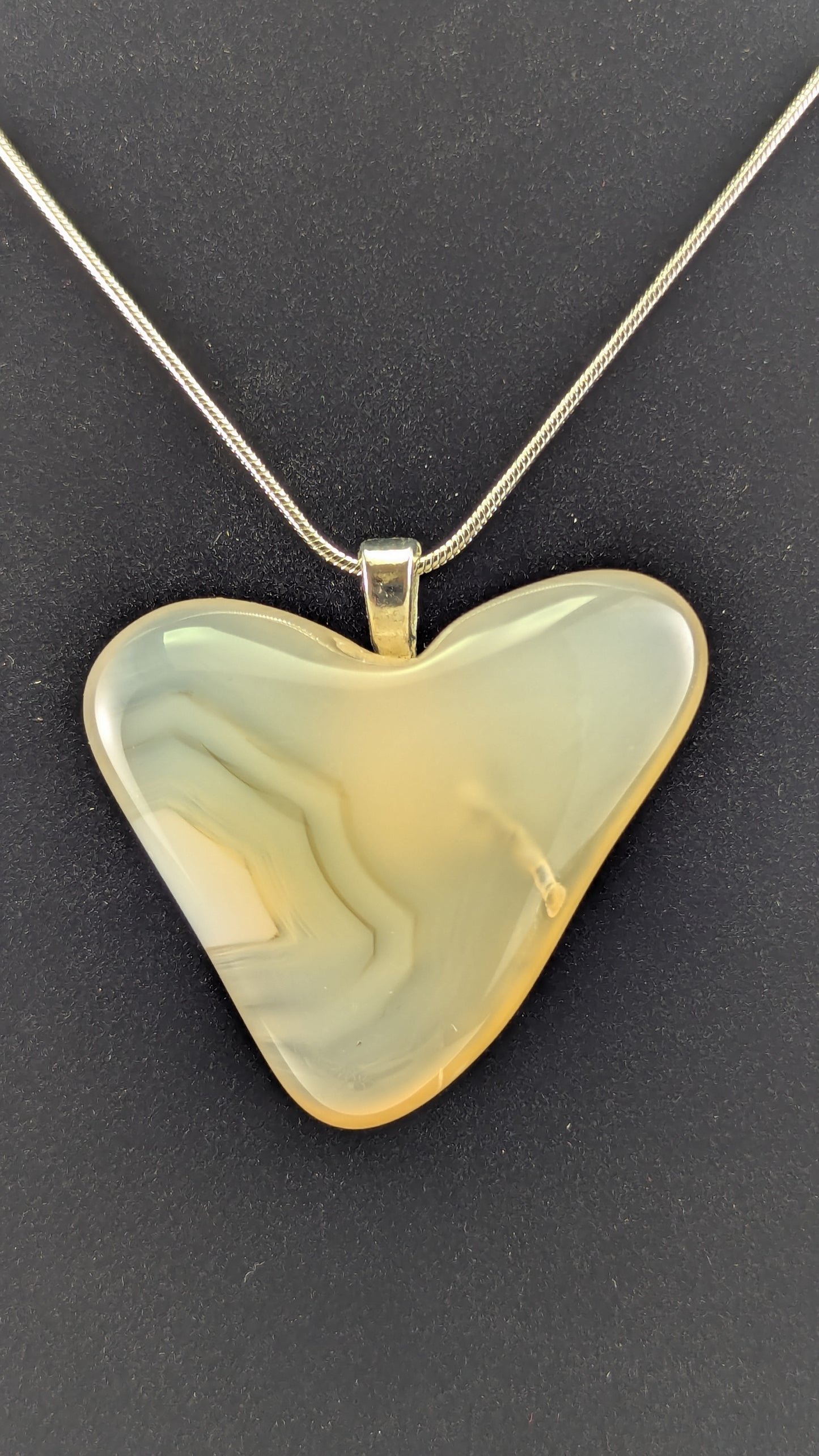 Natural Heart Agate Pendant