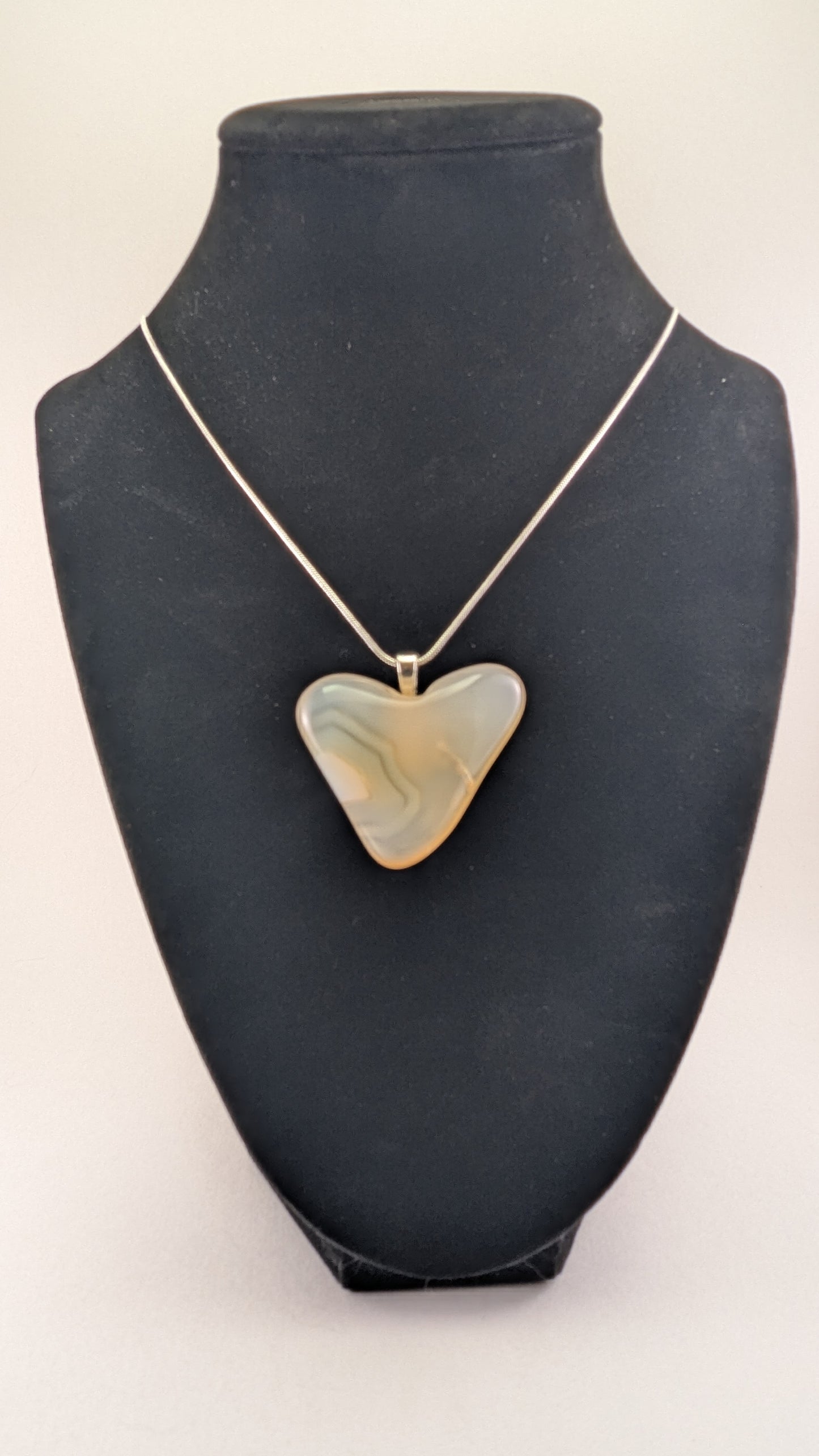 Natural Heart Agate Pendant