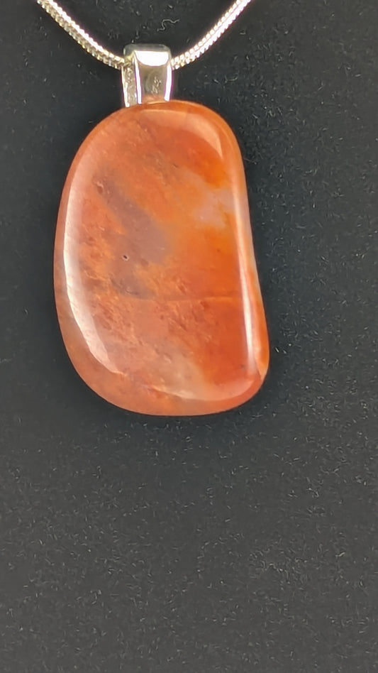 Carnelian Chalcedony Quartz Pendant