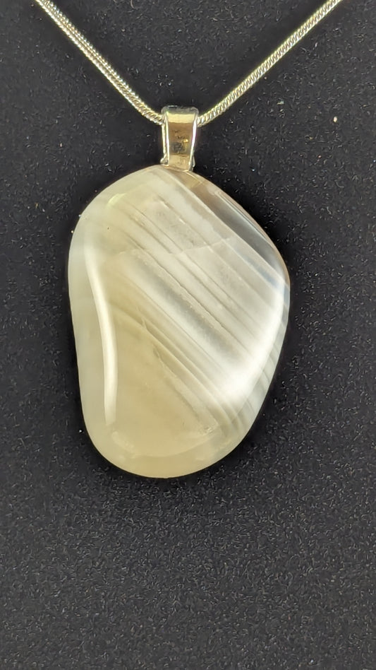 Milky Waterline Agate Pendant
