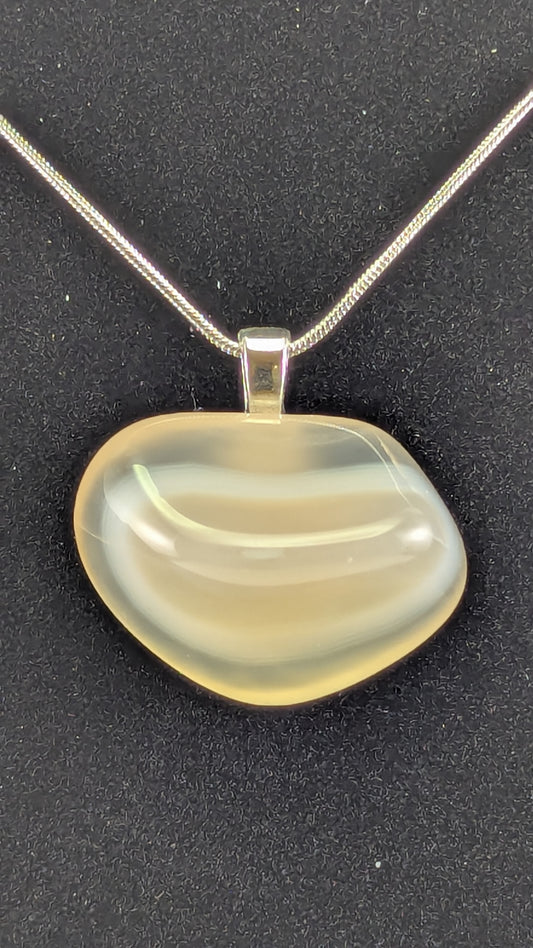 Milky Waterline Agate Pendant
