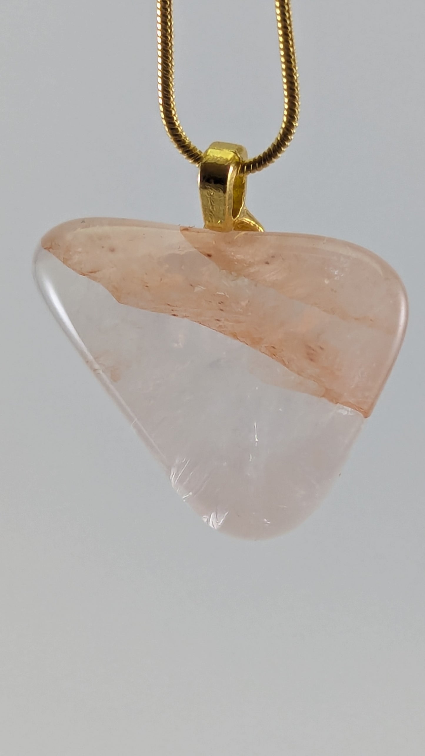 Rose and Clear Quartz Pendant