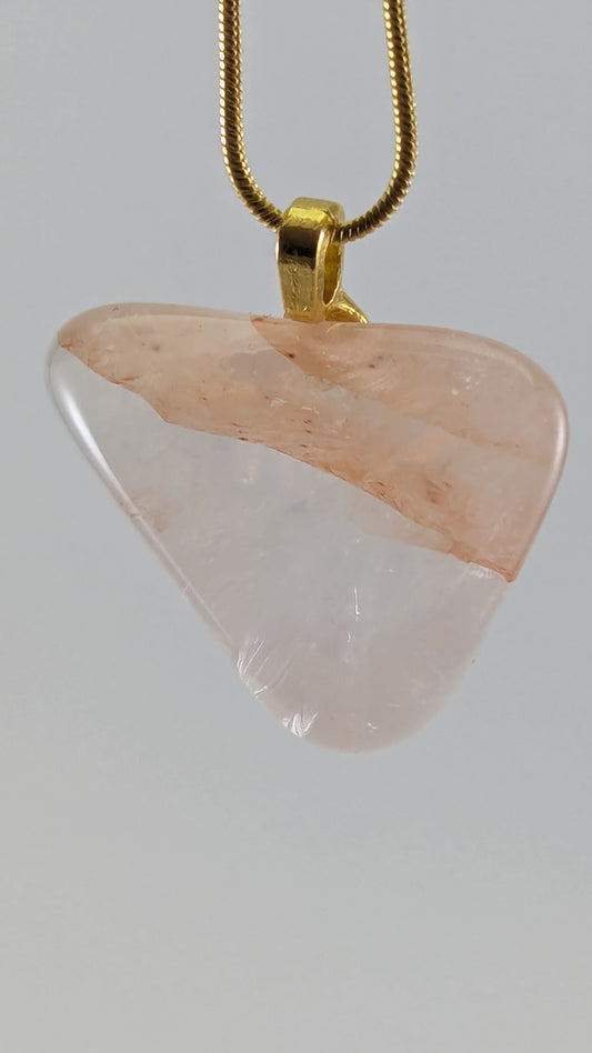 Rose and Clear Quartz Pendant