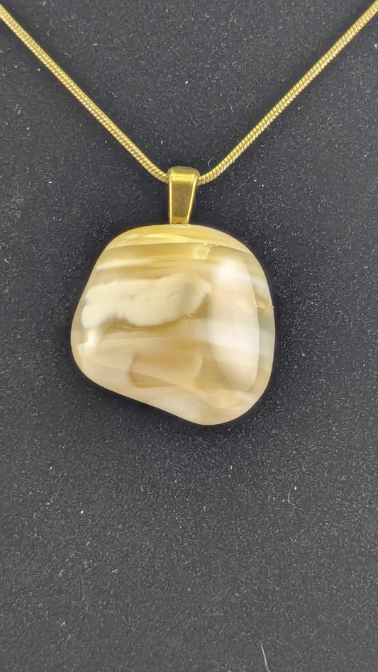 Milky Banded Agate Pendant