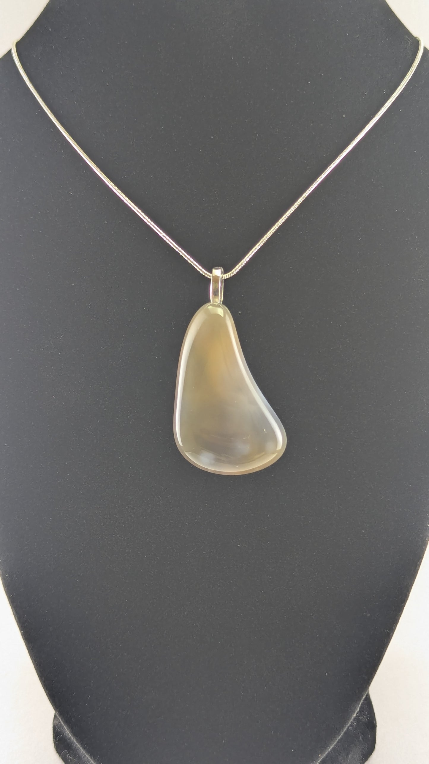 Smoky Chalcedony Teardrop Pendant