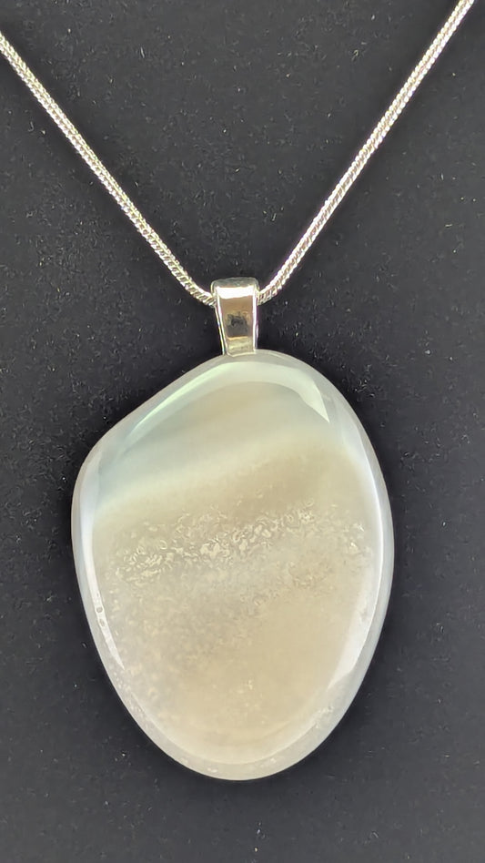 Milky Waterline Agate Pendant