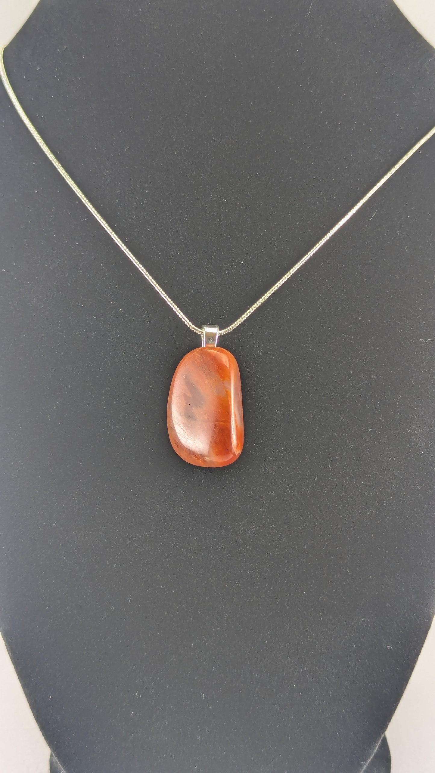 Carnelian Chalcedony Quartz Pendant