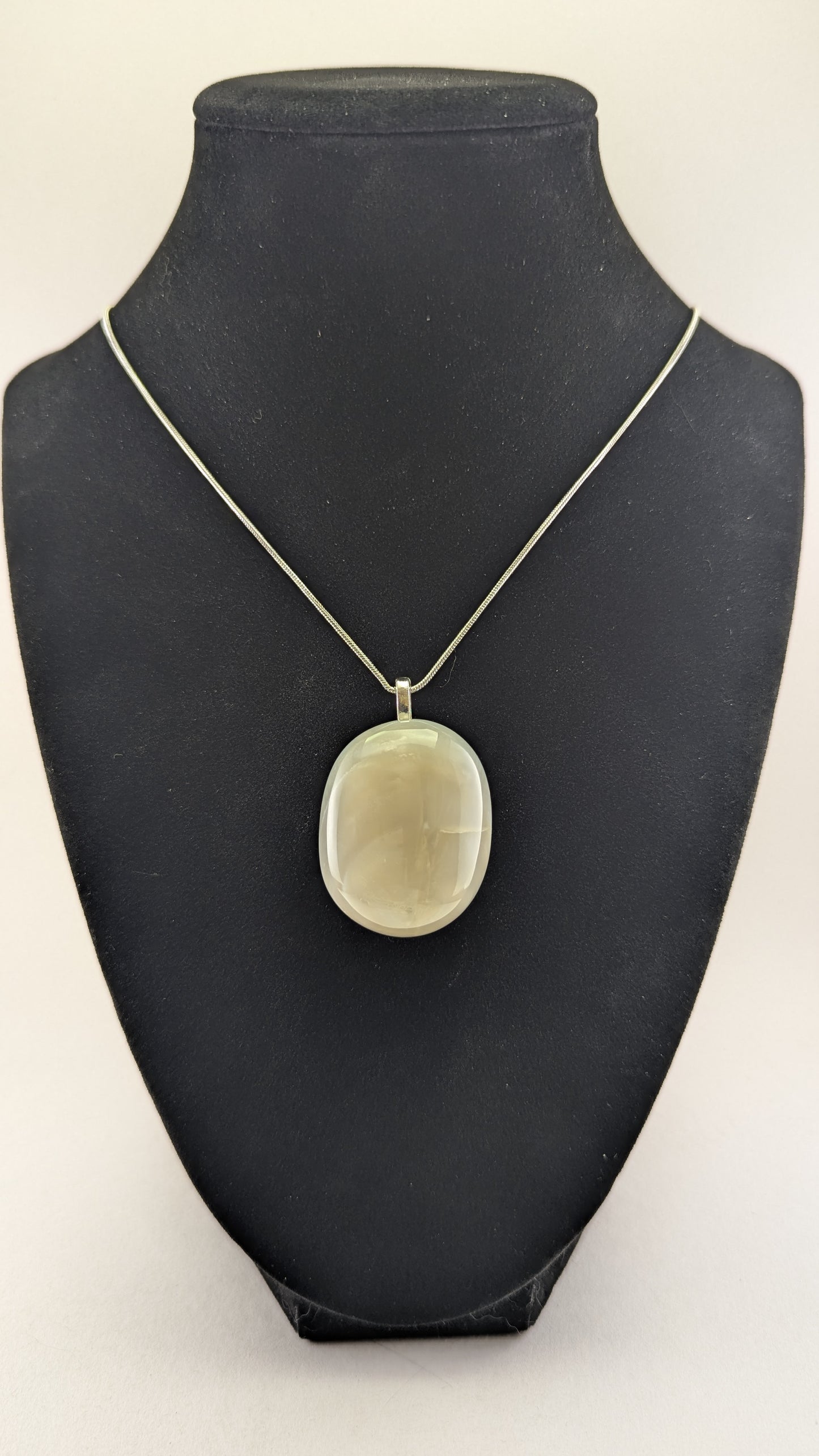 Cloudy Layered Agate Pendant