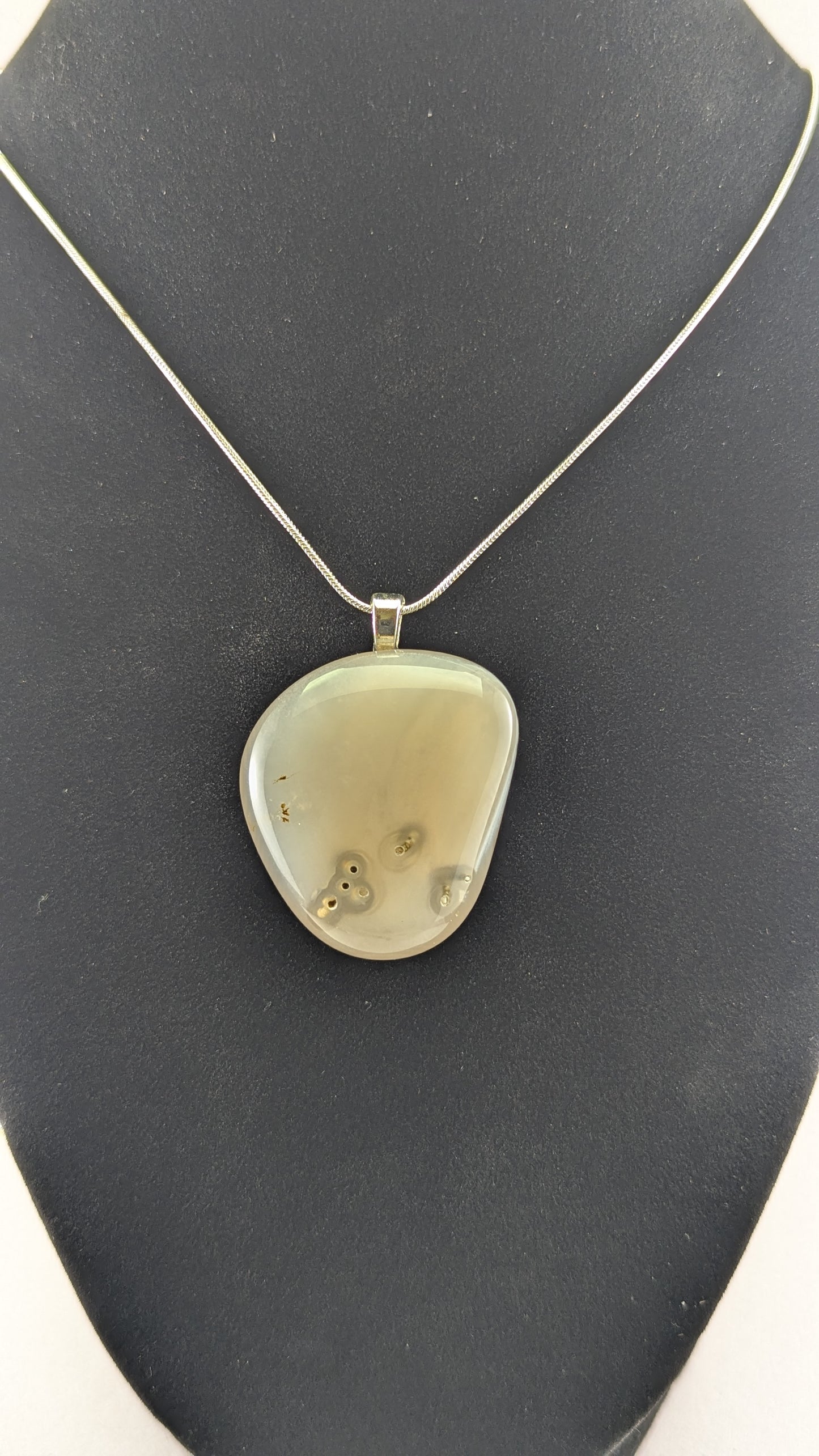 Milky Tube Agate Pendant