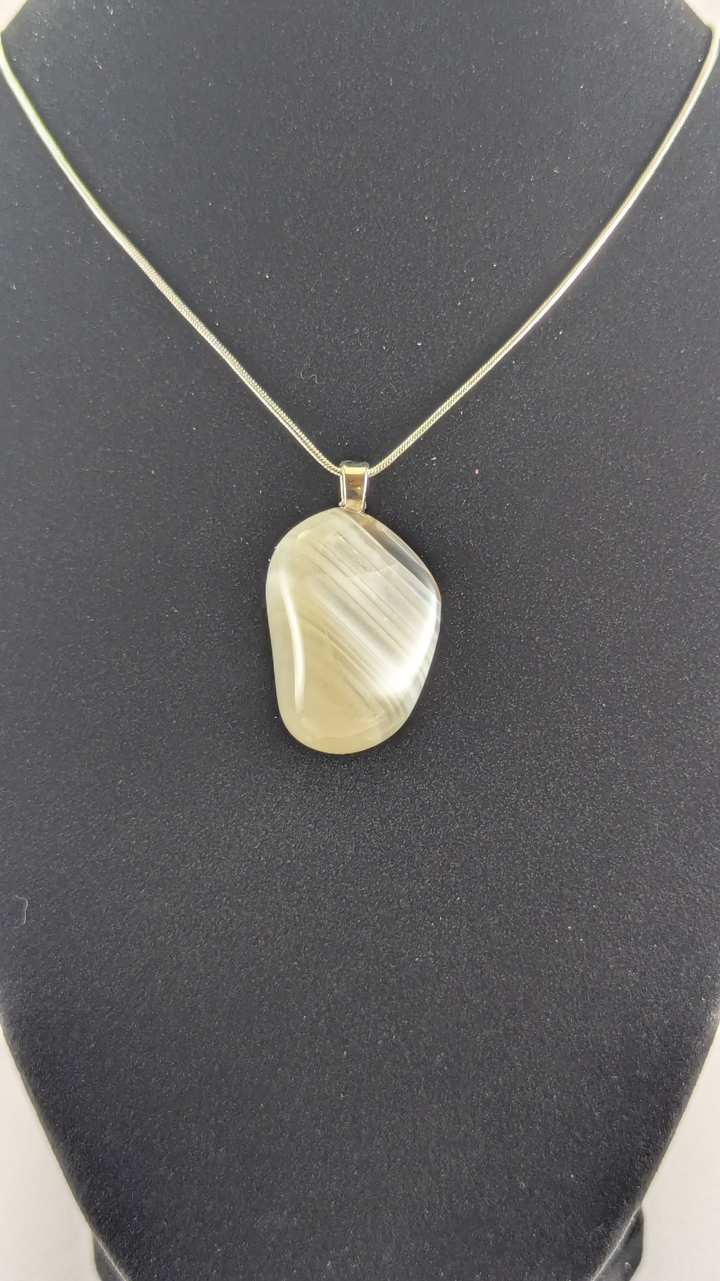 Milky Waterline Agate Pendant