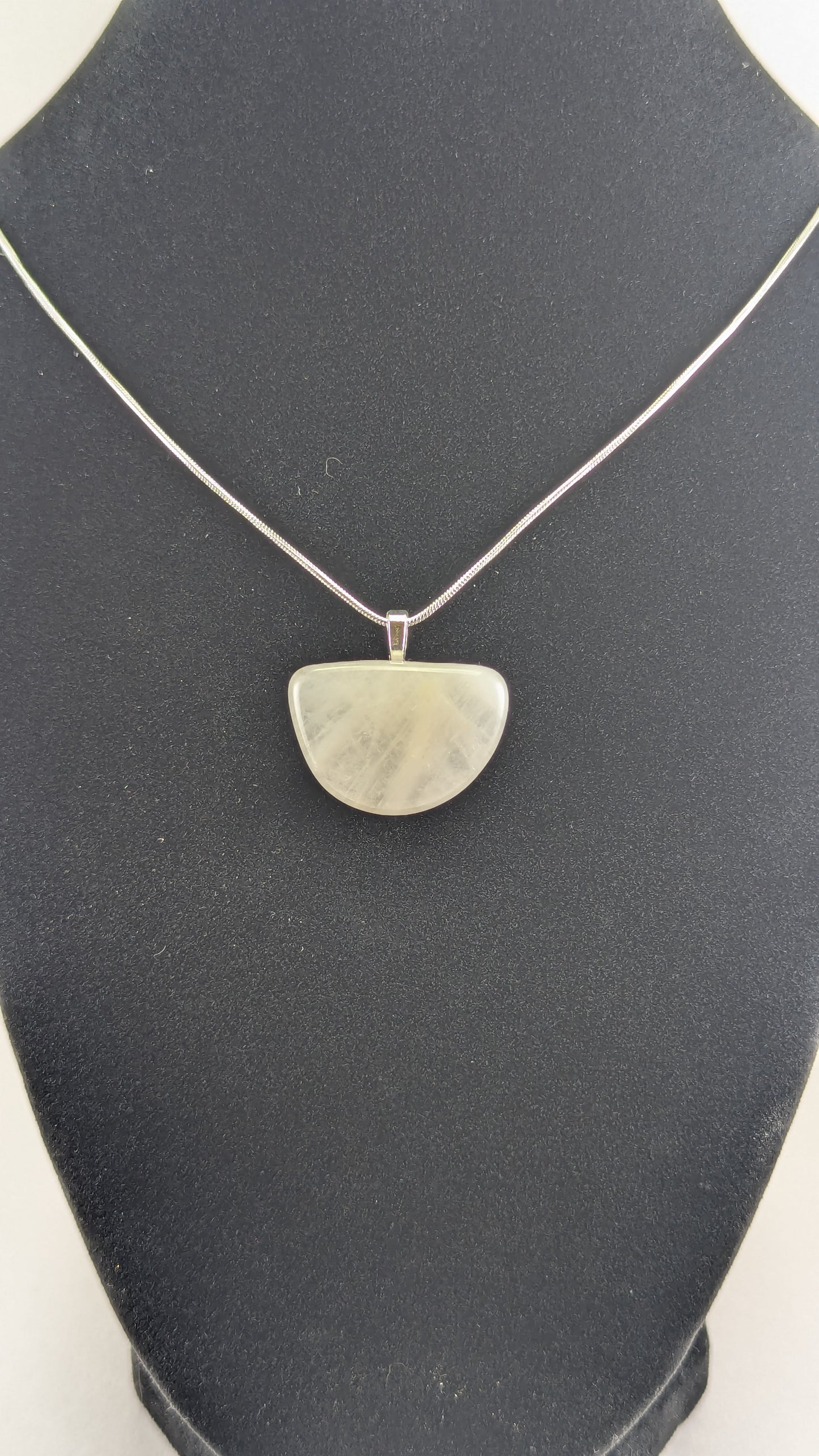 Quartz Half Moon Pendant