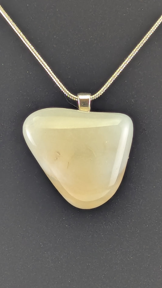 Milky Waterline Agate Pendant