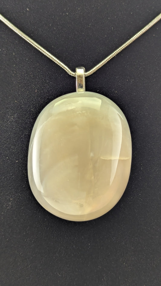 Cloudy Layered Agate Pendant